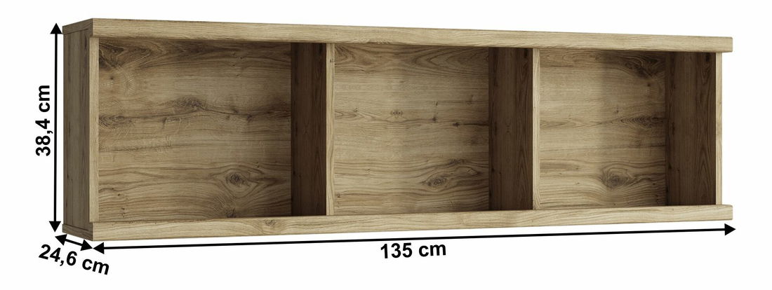 Závěsný regál DORIS (dub navarra)