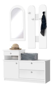 Předsíňová sestava Ganton 1 (bílá) (se zrcadlem)