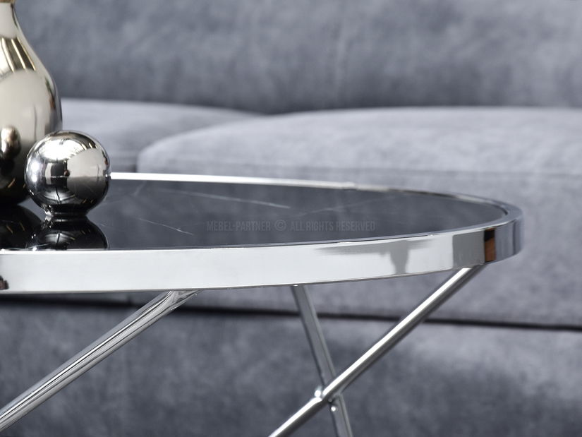 Konferenční stolek Armin Xl (černý mramor + chromová)