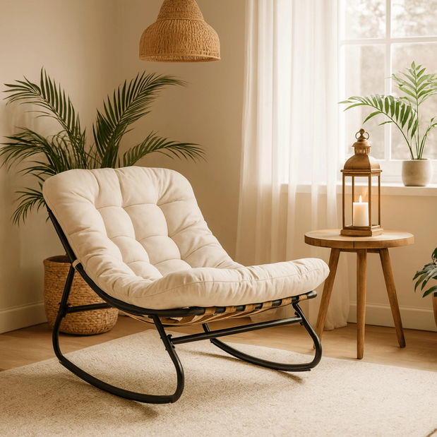 Houpací křeslo Aures (béžová)