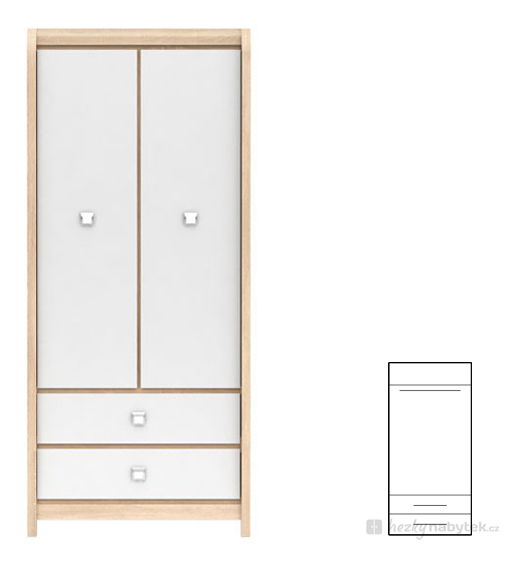 Šatní skříň BRW Loren SZF2D2S