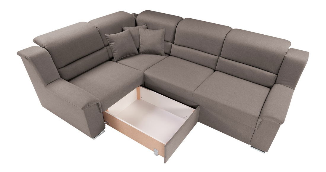 Rohová sedací souprava BRW Anis RECBK.2F (hnědá) (L)