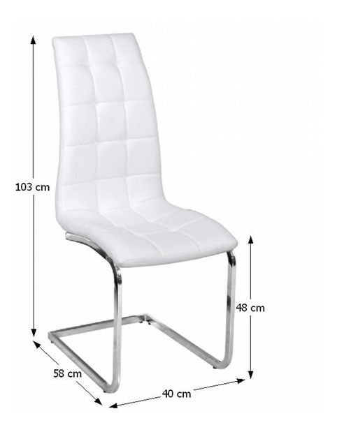 Jídelní židle Cli (bílá + chrom)