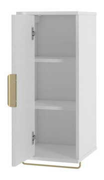 Koupelnová sestava Mekona I (bílá matná + mramor bílý + zlatá) (s umyvadlem a sifonem)