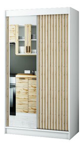 Šatní skříň 120 cm Ladonna 2 (bilá matná) (se zrcadlem)