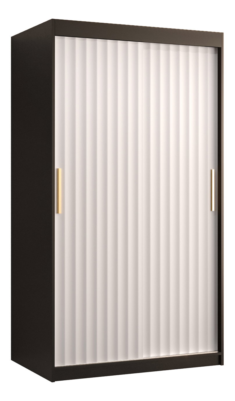 Šatní skříň 100 cm Riana Wa 1 120 (černá matná + bílá matná)