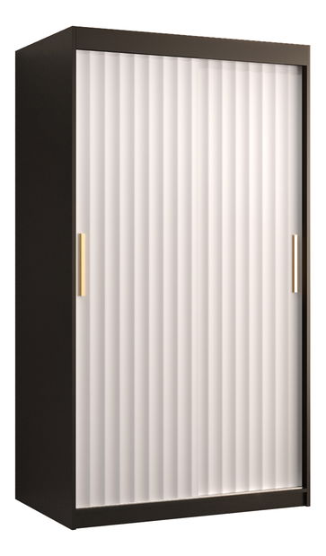 Šatní skříň 100 cm Riana Wa 1 120 (černá matná + bílá matná)