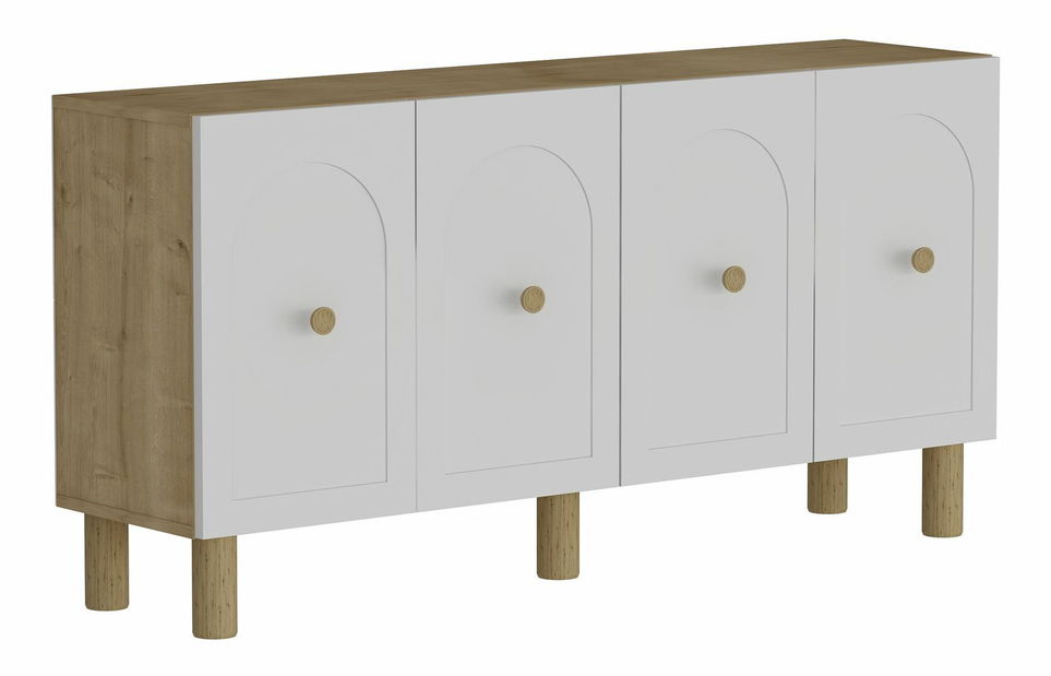 Komoda Notred (dub safírový + bílá)