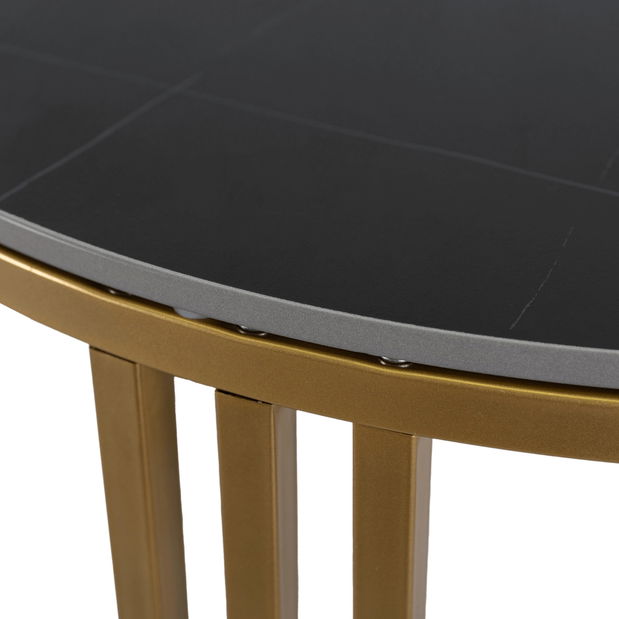 Konferenční stolek Kenrucky (mramor černý + zlatá)