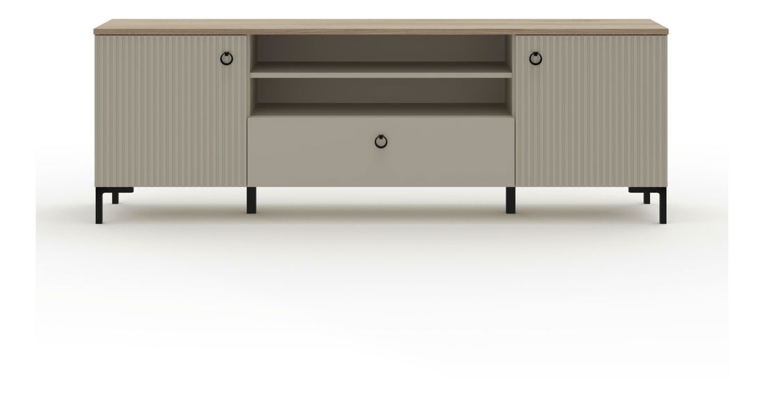 TV skříňka Demandaron 2 (taupe + dub silverjack)