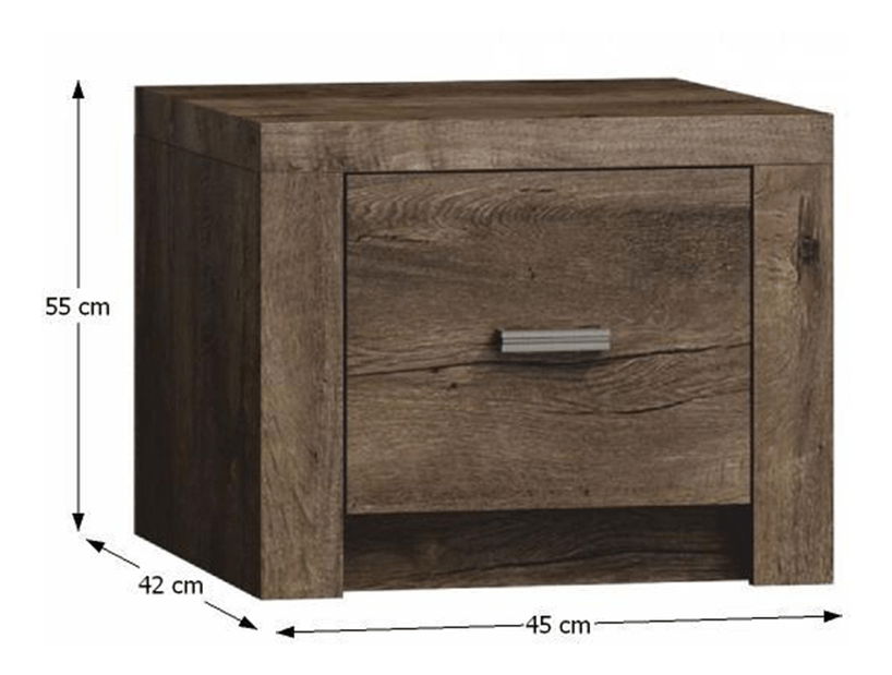 Noční stolek Inneas (jasan tmavý)
