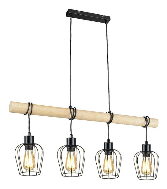 Závěsné svítidlo Hadia 5247 (přírodní + černá matná)