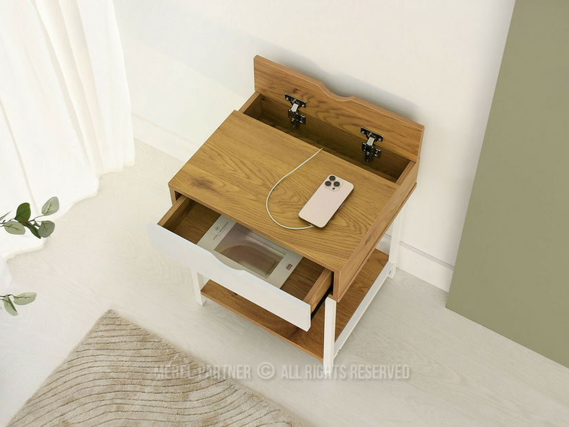 Noční stolek Entrevista (bílá)