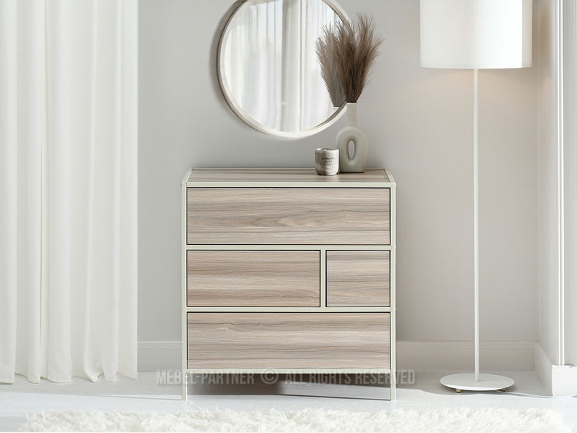 Komoda Soren Kom (popelavá béžová + krémová)