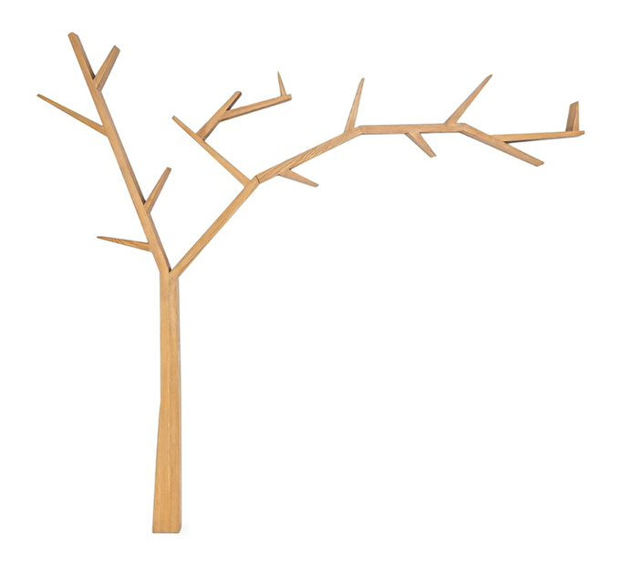 Polička ve tvaru stromu Panteo (medově hnědá) (P)