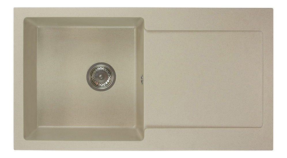 Kuchyňský dřez Adaxa (béžová) (se 3 otvory pro baterii) (P)