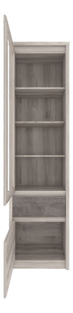 Vitrína Jolene 1D1W1S (kaštan nairobi + onyxová)