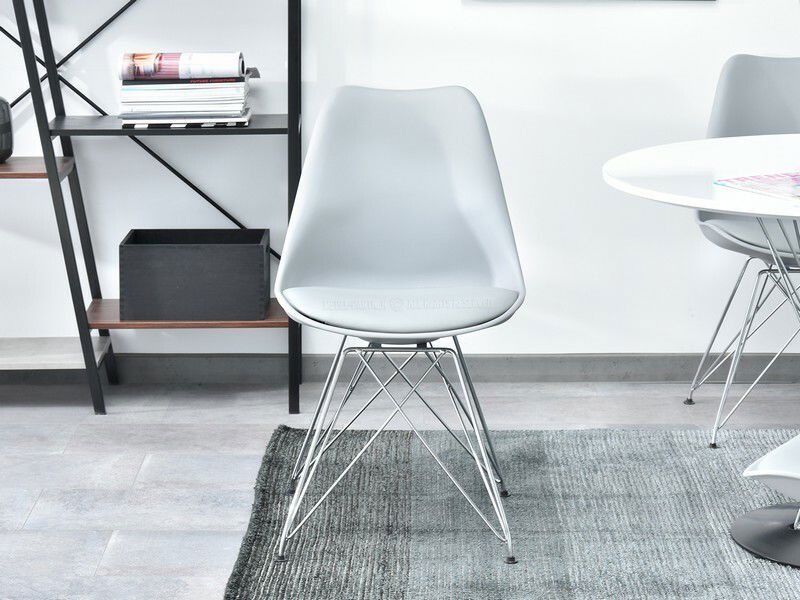 Židle Large Rod (šedá + chromová)