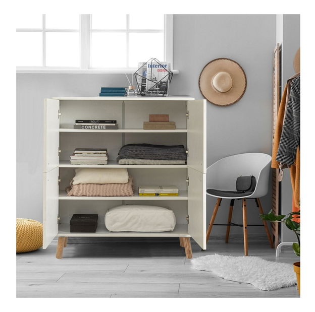 Skříňka Maluxe (bílá + tmavě modrá)