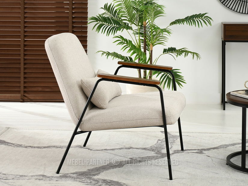 Křeslo Elba (krémová + ořech)