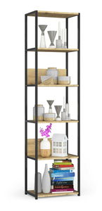 Regál Loriana II (černá + dub artisan)