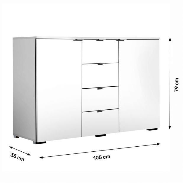 Kombinovaná komoda typ 1 Milara (bílá) *výprodej