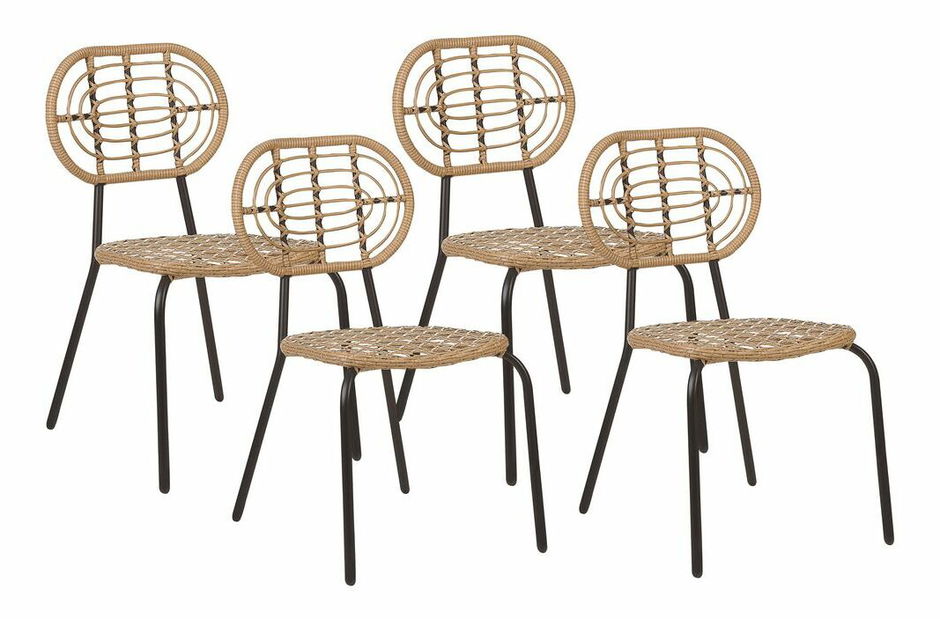 Set 4 ks zahradních židlí Praza (přírodní)