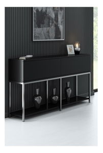 Konzolový stolek Vibubi 1 (černá + stříbrná)