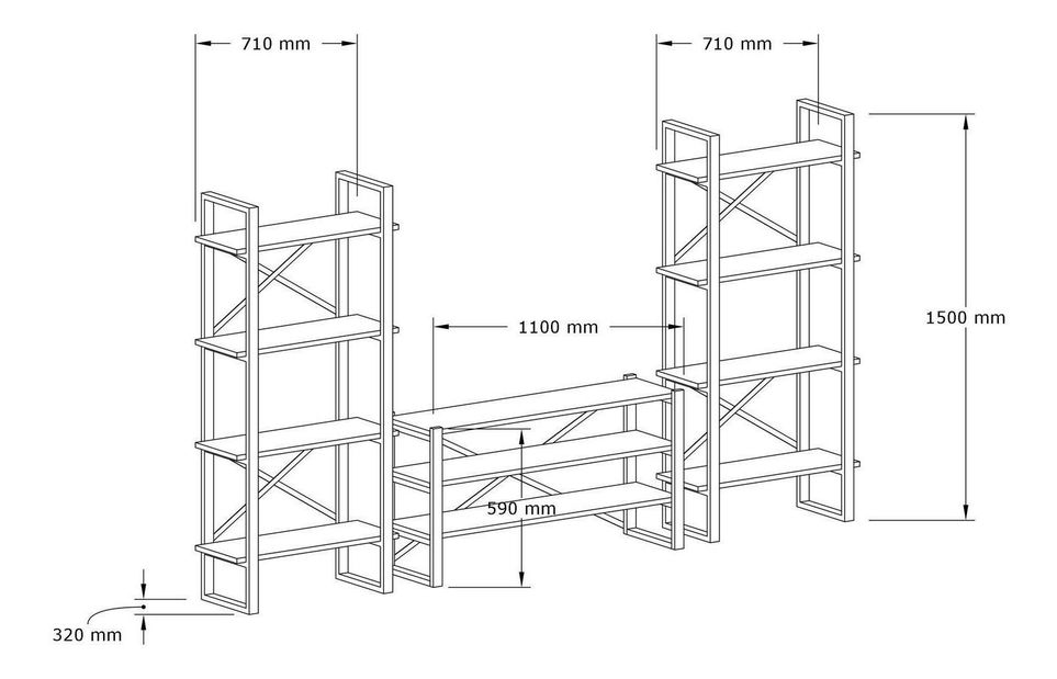 Obývací stěna Nadaso (ořech)
