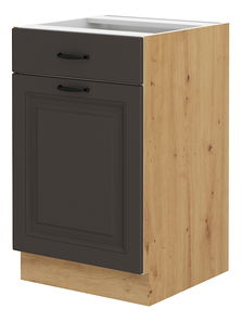 Dolní kuchyňská skříňka Sheila 50 ZL 1F BB (dub artisan + grafit)