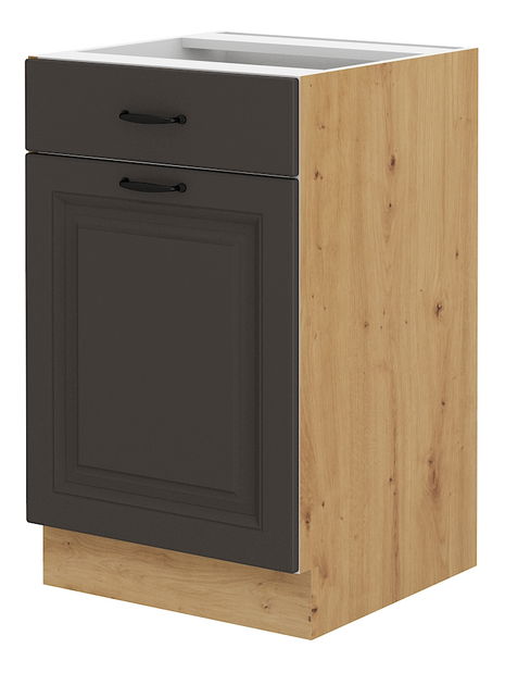 Dolní kuchyňská skříňka Sheila 50 ZL 1F BB (dub artisan + grafit)