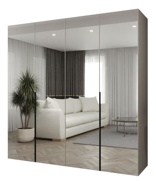 Šatní skříň 200 cm Alice 3 (kašmír + černá)