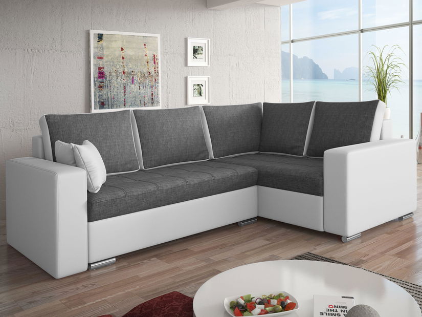 Rohová sedací souprava Valmero Bis (šedá + bílá) (P)