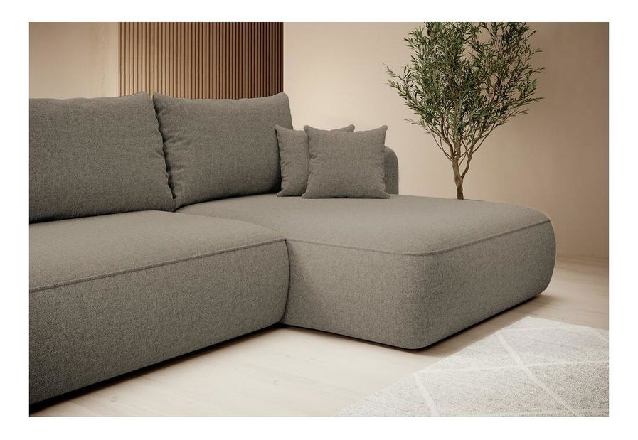 Rohová sedací souprava Fergie (P) (světlobéžová + černá)