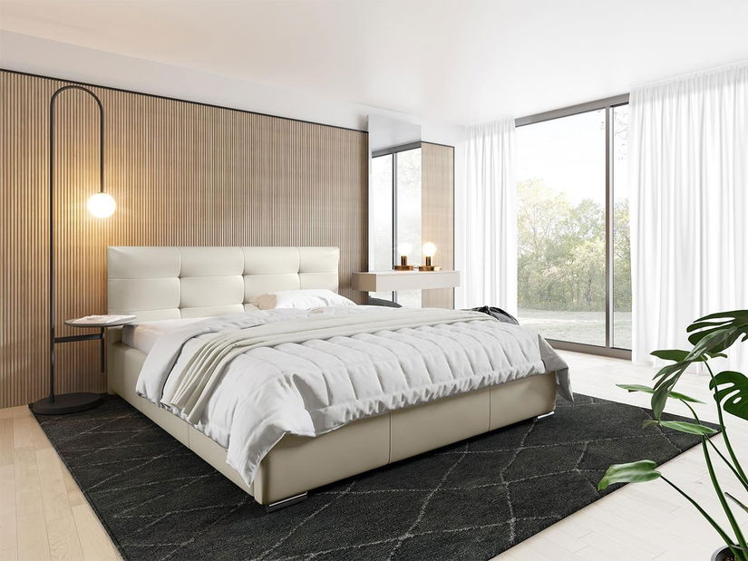 Manželská postel 160cm Lanzadora (krémová)