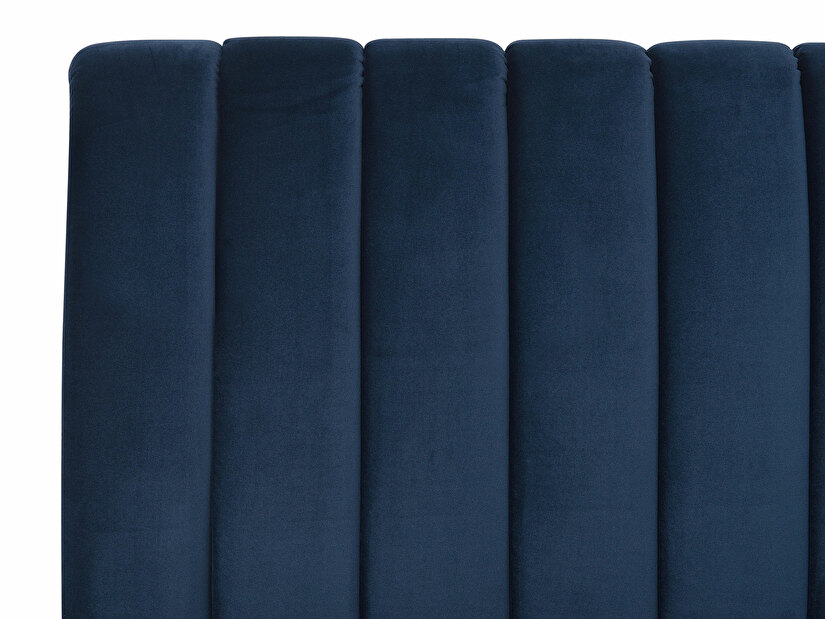 Manželská postel 180 cm MASALA (textil) (modrá) (s roštem)
