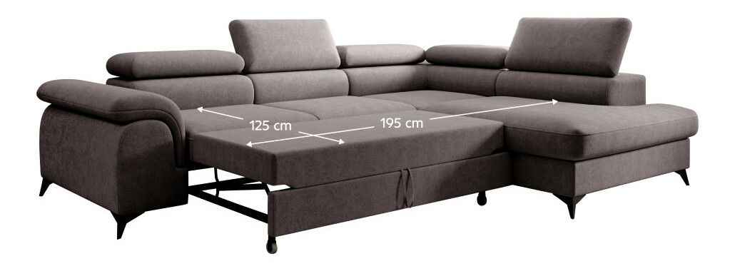 Rohová sedací souprava PONA (šedohnědá)