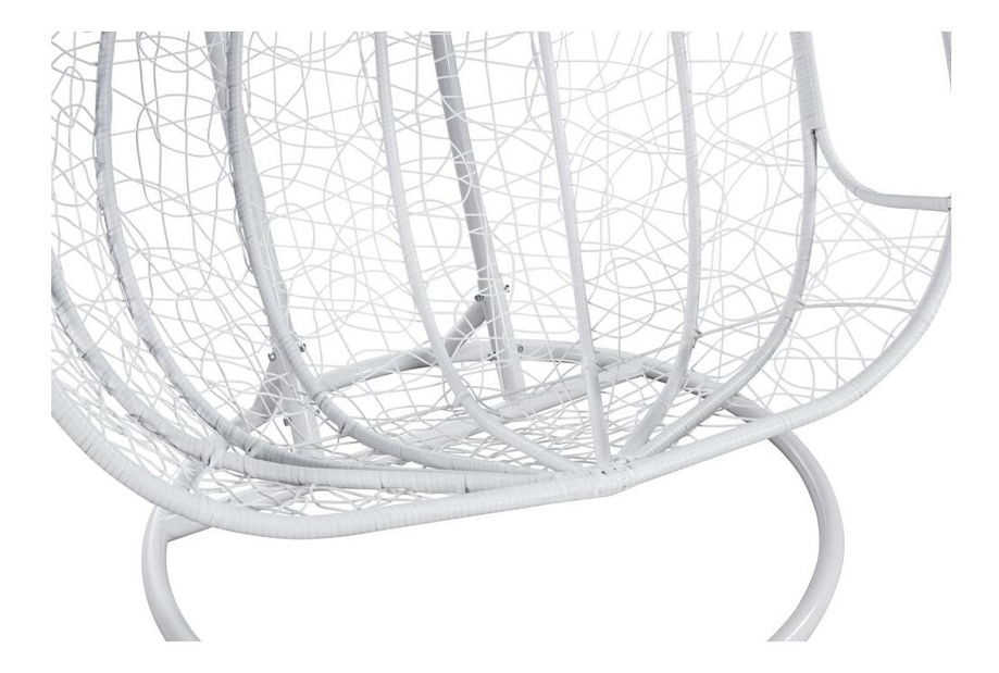 Závěsné dvojkřeslo Deber (bílá + vzor květiny)