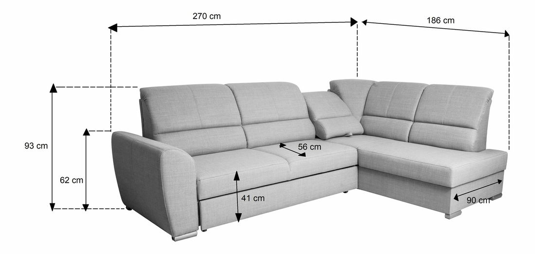 Rohová sedačka Elwood (světlohnědá) (P)