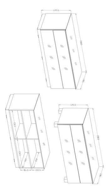 Závěsný TV stolek Henry Typ 41 (šedá + šedý vysoký lesk)