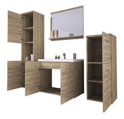 Koupelna Megi I (šedý ribbeck) (se sifonem a umyvadlem) *výprodej