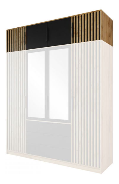 Nástavba na skříň Lenona Lux D4 (dub wotan + černá)