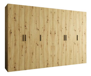 Šatní skříň 300 cm Borry 1 (dub artisan + černá)