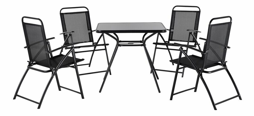 Zahradní jídelní sada Love (černá) (4 židle)