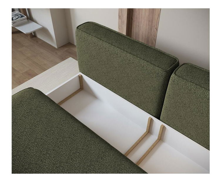 Pohovka třísedačka Lesanna (olivová + černá)