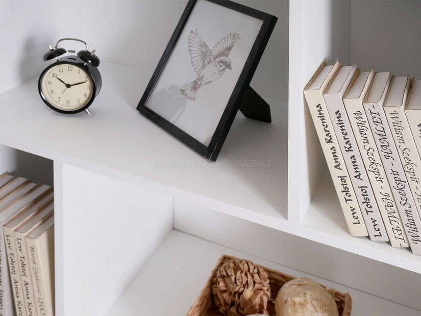 Obývací stěna Bajas 04 (bílá + dub)