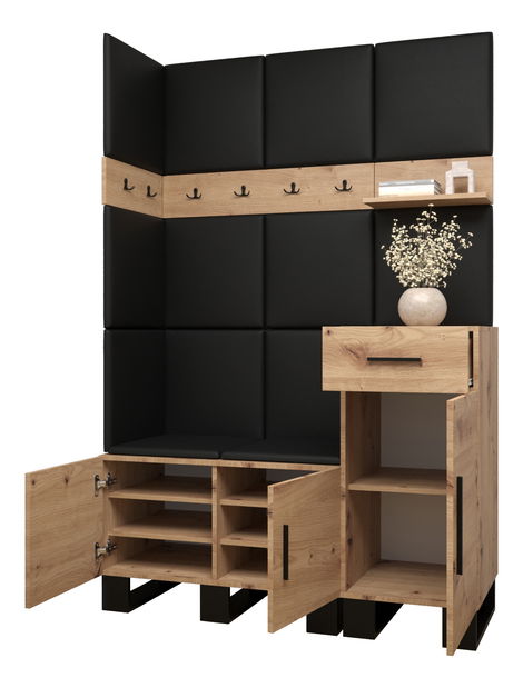 Předsíňová sestava Amanda 10 (dub artisan + tmavě šedá)