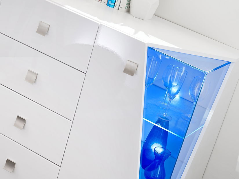 Vitrína Eldon 29 WW EE SB (bílá + vysoký lesk bílý)