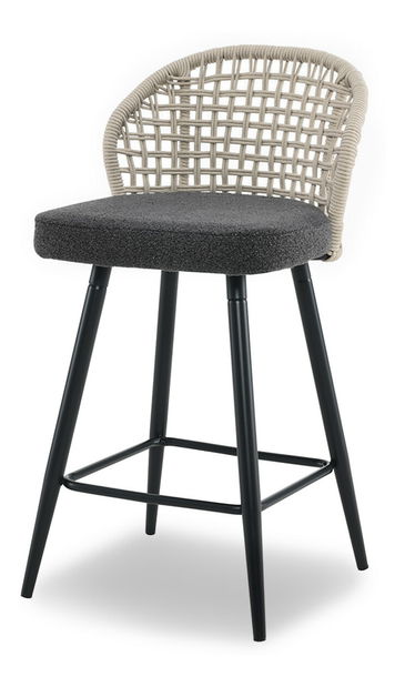 Barová židle Moan (grafitová + černá)