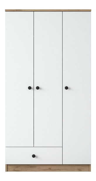 Šatní skříň Bastet 117 (ořech + bílá)